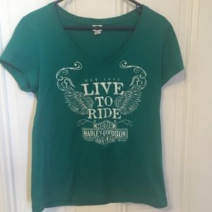 Teal Harley Davidson Shirt - Small